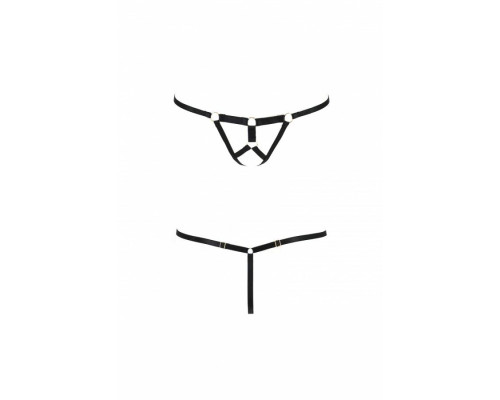 Трусики стрінги зі стреп Passion Exclusive ARMANDA THONG S/M, black