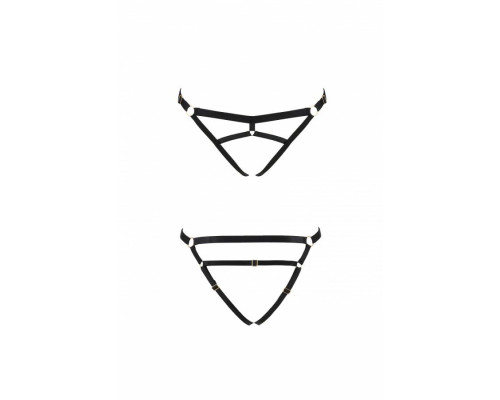 Трусики-стрінги зі стреп Passion Exclusive KELIS THONG S/M, black