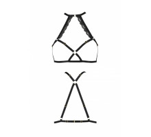 Портупея зі стреп з мереживом Passion Exclusive LORRY BRA L/XL, black