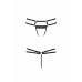 Трусики-стрінги зі стреп та мереживом Passion Exclusive LORRY THONG L/XL, black