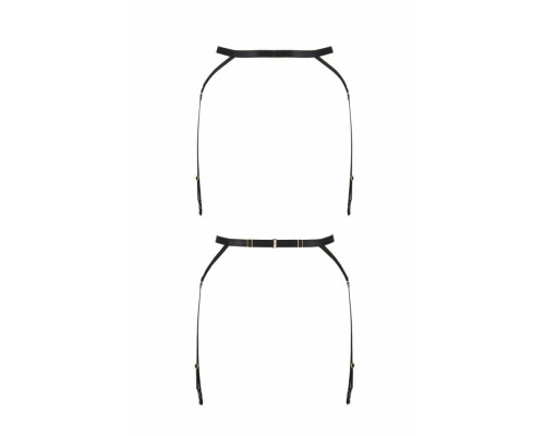 Пояс-стрепи з підв'язками для панчох Passion Exclusive MEGGY GARTER BELT L/XL, black