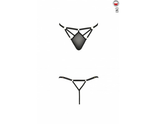 Стрінги зі стреп Passion Exclusive MEGGY THONG L/XL, black
