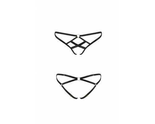 Трусики з стреп Passion Exclusive NICKY THONG L/XL, black