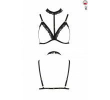 Бюстгальтер-стрепи з чокером Passion Exclusive SHELLY BRA L/XL, black