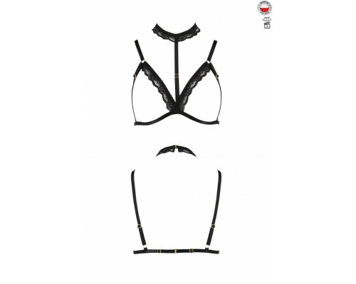 Бюстгальтер-стрепи з чокером Passion Exclusive SHELLY BRA S/M, black