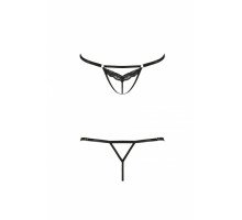 Відверті трусики-стрепи з мереживом Passion Exclusive SOLON THONG S/M, black