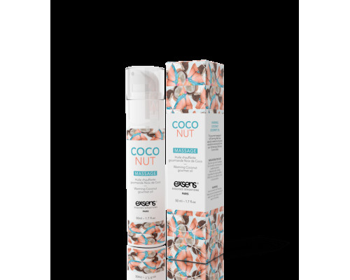 Масажна олія EXSENS Coconut 50 мл розігрівальна, без цукру, без парабенів, їстівна
