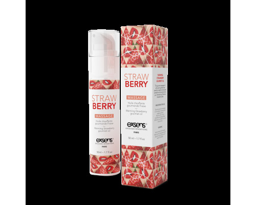 Масажна олія EXSENS Strawberry 50 мл розігрівальна, без цукру, без парабенів, їстівна