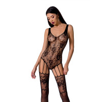 Ажурний бодістокінг з імітацією панчіх Passion BS074 black