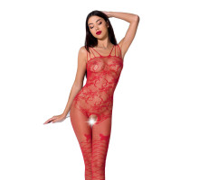 Ажурний бодістокінг з інтимними вирізами Passion BS076 red