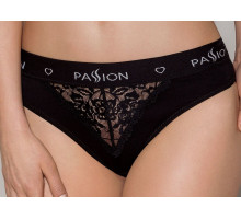 Трусики з широкою гумкою і мереживом Passion PS001 PANTIES L, black