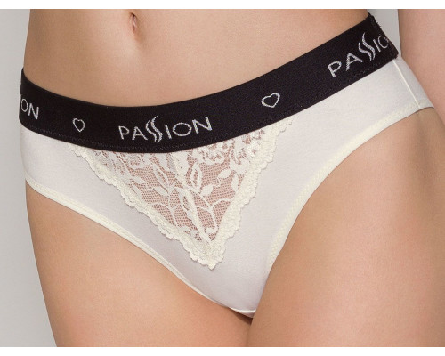 Трусики з широкою гумкою і мереживом Passion PS001 PANTIES S, ecru