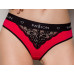Трусики з широкою гумкою і мереживом Passion PS001 PANTIES M, red-black