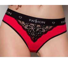 Трусики з широкою гумкою і мереживом Passion PS001 PANTIES S, red-black