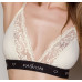 Еластичний топ з мереживом Passion PS001 TOP L, ecru