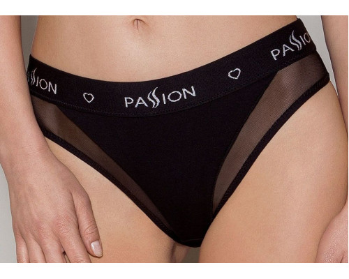 Трусики з прозорою вставкою Passion PS002 PANTIES XL, black