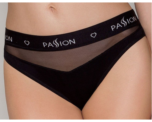 Трусики з прозорою вставкою Passion PS006 PANTIES L, black