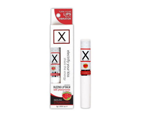 Стимулювальний бальзам для губ унісекс Sensuva – X on the Lips Strawberry з феромонами, полуниця