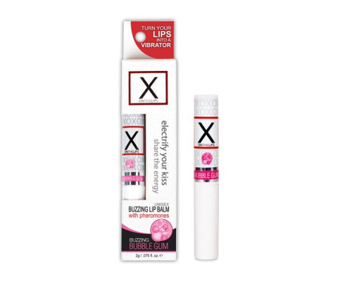 Стимулювальний бальзам для губ унісекс Sensuva – X on the Lips Bubble Gum з феромонами, жуйка