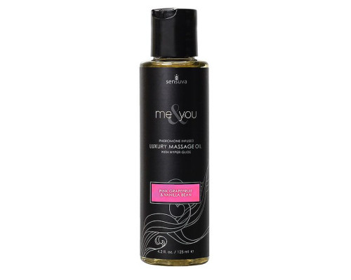 Масажна олія Sensuva — Me&You Pink Grapefruit & Vanilla Bean (125 мл) з феромонами