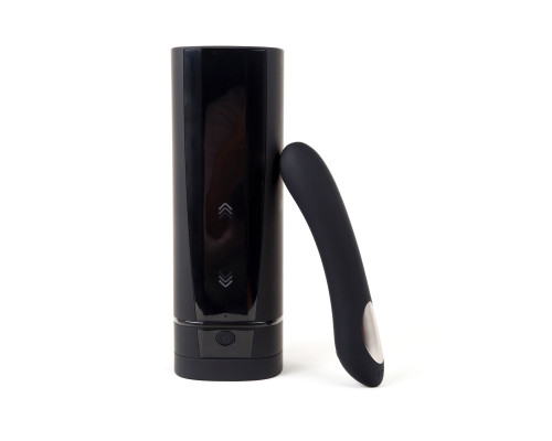 Інтерактивний набір: мастурбатор + стимулятор точки G Kiiroo Onyx + and Pearl 2 Couple Set Black