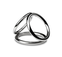 Потрійне ерекційне кільце Sinner Gear Unbendable – Triad Chamber Metal Cock and Ball Ring – Medium