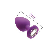 Анальна пробка з кристалом MAI Attraction Toys №47 Purple, довжина 7см, діаметр 2,8 см