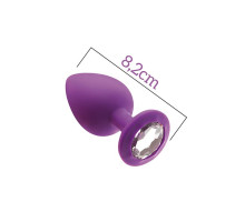 Анальна пробка з кристалом MAI Attraction Toys №48 Purple, довжина 8,2 см, діаметр 3,5 см