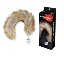 Анальна пробка Лисячий Хвіст MAI Attraction Toys №51, розмір пробки 7×3 см, загальна довжина 50 см