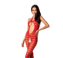 Сітчастий бодістокінг з відкритим животом Passion BS081 red