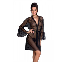 Повітряний пеньюар Passion LOVELIA PEIGNOIR L/XL, black