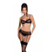 Сексуальний комплект з поясом для панчіх Passion LOVELIA SET L/XL, black