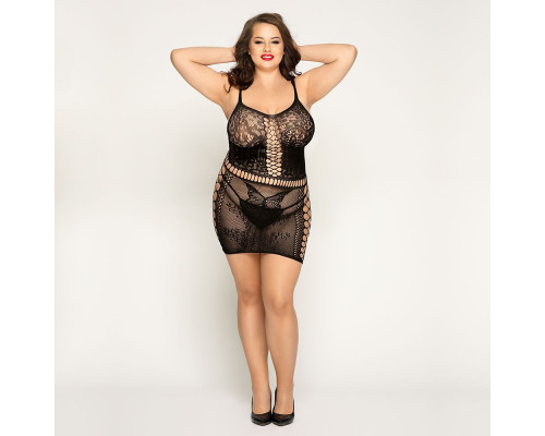 Сукня-сітка з метеликами Size Plus Black