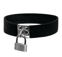 Чокер із замочком Sex And Mischief – Lock & Key Collar, поліестер, на липучці