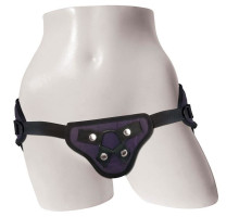 Трусы для страпона Sportsheets - Lush Strap On Purple, широкий бархатистый пояс, очень комфортные