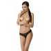 Мереживні трусики-танга з атласним бантиком Passion NAJA THONG S/M, black