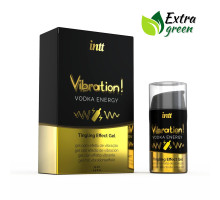 Рідкий вібратор Intt Vibration Vodka (15 мл) EXTRA GREEN, дуже смачний, діє до 30 хвилин