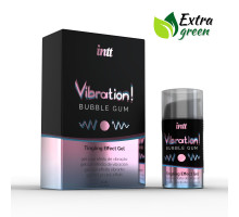 Рідкий вібратор Intt Vibration Bubble Gum (15 мл) EXTRA GREEN, дуже смачний, діє до 30 хвилин