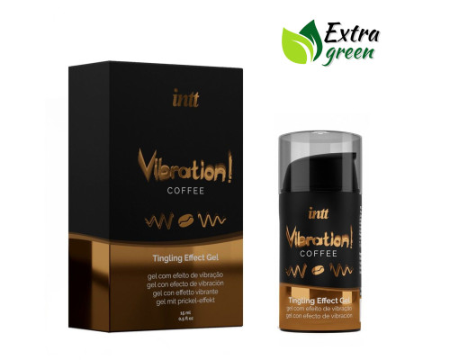 Рідкий вібратор Intt Vibration Coffee (15 мл) EXTRA GREEN, дуже смачний, діє до 30 хвилин