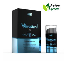 Рідкий вібратор Intt Vibration Ice (15 мл) EXTRA GREEN, дуже незвичайний, діє до 30 хвилин