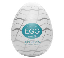 Мастурбатор-яйце Tenga Egg Wavy II з подвійним хвилястим рельєфом