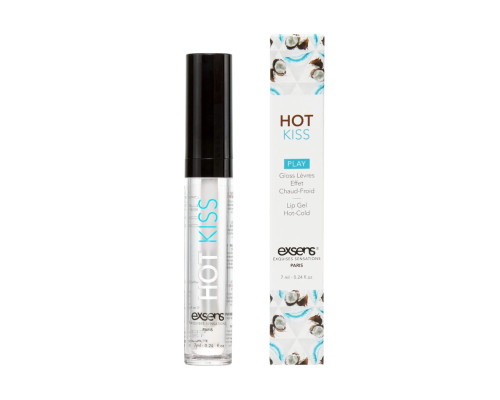 Стимулювальний блиск для губ EXSENS Coconut Hot Kiss 7 мл, зігріває та охолоджує