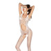 Розпродаж!!! Бодістокінг Passion BS044 white, комбінезон з відкритим животиком