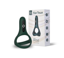 Подвійне ерекційне кільце Fun Town Rise Turquoise, керування зі смартфона