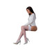Панчохи Passion ST119 1/2 white, ажурна силіконова резинка з квітковим декором і люрексовою ниткою
