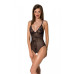 Боді з ажурним декором та відкритим кроком Passion URSULA BODY XXL/XXXL, black