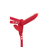 Подвійний страпон з вібрацією Fetish Tentation Vibrating Strap-On with Double Dildo Red