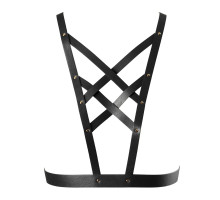 Портупея з екошкіри Bijoux Indiscrets Maze – Cross Cleavage Harness Black