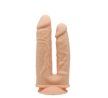 Фалоімітатор подвійний SilexD Double Gusto Flesh (Model 1 size 8" & 7"), двошаровий, силікон + Silexd