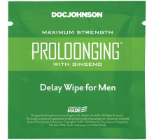 Пролонгуюча серветка Doc Johnson Delay Wipe For Men з екстрактом женьшеню